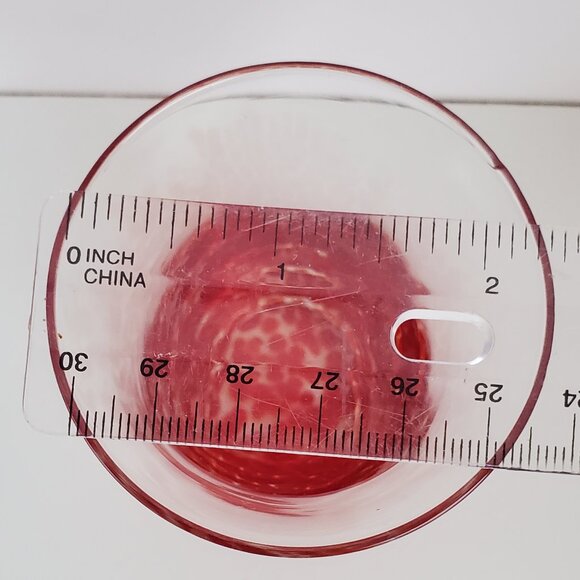 Hand Blown Flared Rim Shot Glasses Flaming Orange-Red To Clear 4 Set Barware - Picture 9 of 11